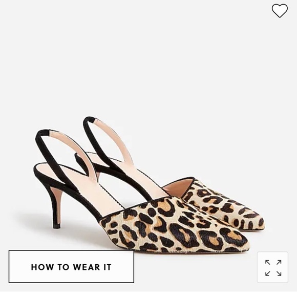 J. Crew Shoes - J Crew Calf hair Colette asymmetrical slingback pumps in leopard BK487